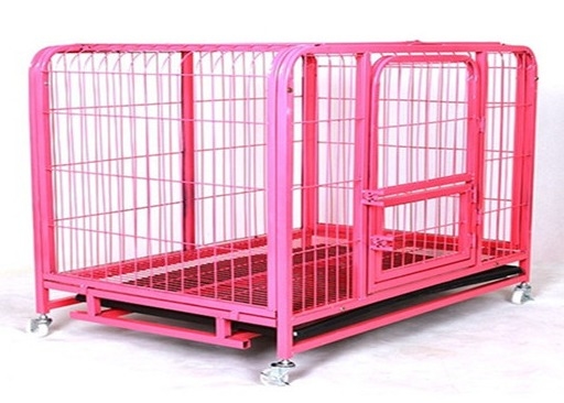 ピンク色の金属線の網折りたたみ犬の木枠の犬小屋のおりはカスタマイズされてできます