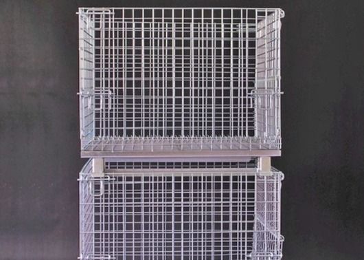 固い折りたたむワイヤーメッシュコンテナ 収納のための折りたたむ鋼金属バスケット