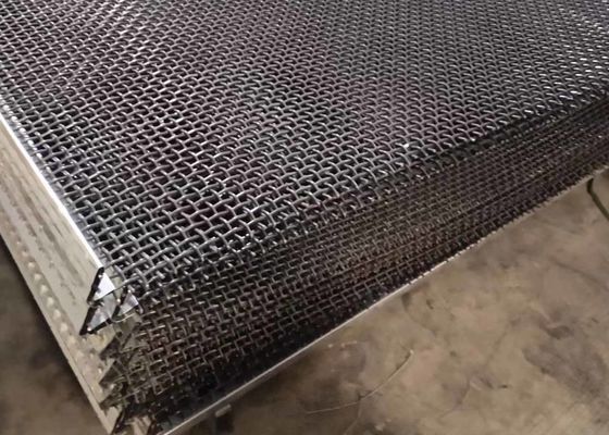 Ss 201ロックは振動スクリーンの金網のサイズ1.5m x 1.95mにひだを付けた