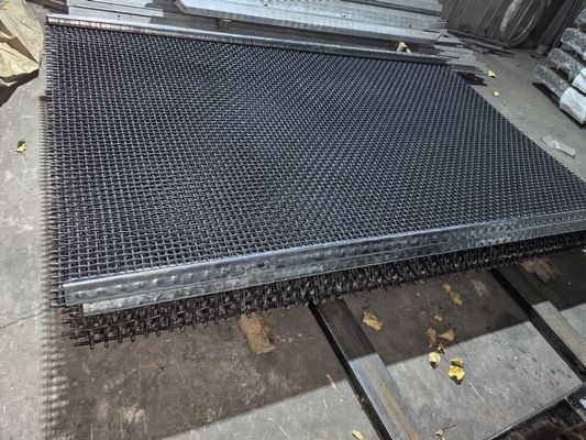 振動する高炭素の鋼鉄ひだを付けられた編まれた金網