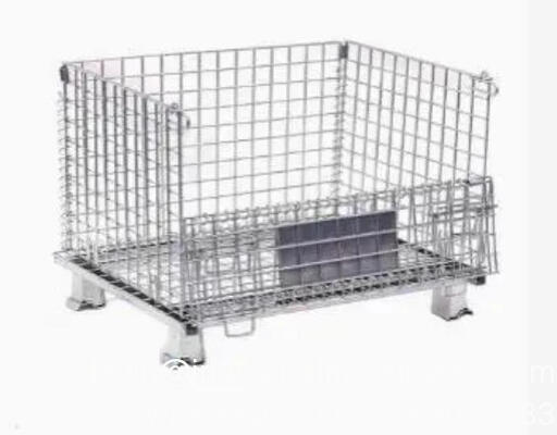 4輪付き工業用マテリアルハンドリングワイヤーメッシュケージ