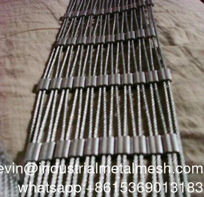 Ss 304 Ss 316 ステンレス鋼ワイヤーロープメッシュ ステンレス鋼フェルールロープメッシュ 販売用