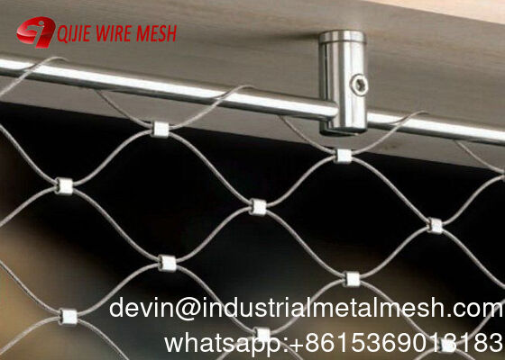 304/316 Hand Woven Stainless Steel Knotted Wire Rope Cable Mesh for Zoo Security Fence