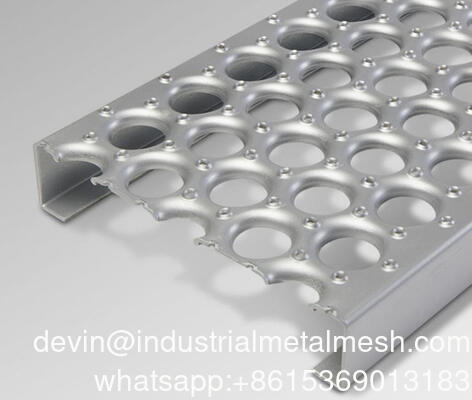 Anti-skid Plate Railing Embossed Sheet Aluminum Grip Strut Walkway Safety Grating Ramp Perforated Metal Stair Treads